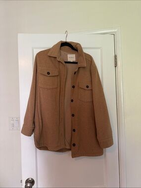 Thread & Supply Camel Brown Wool Shacket Jacket